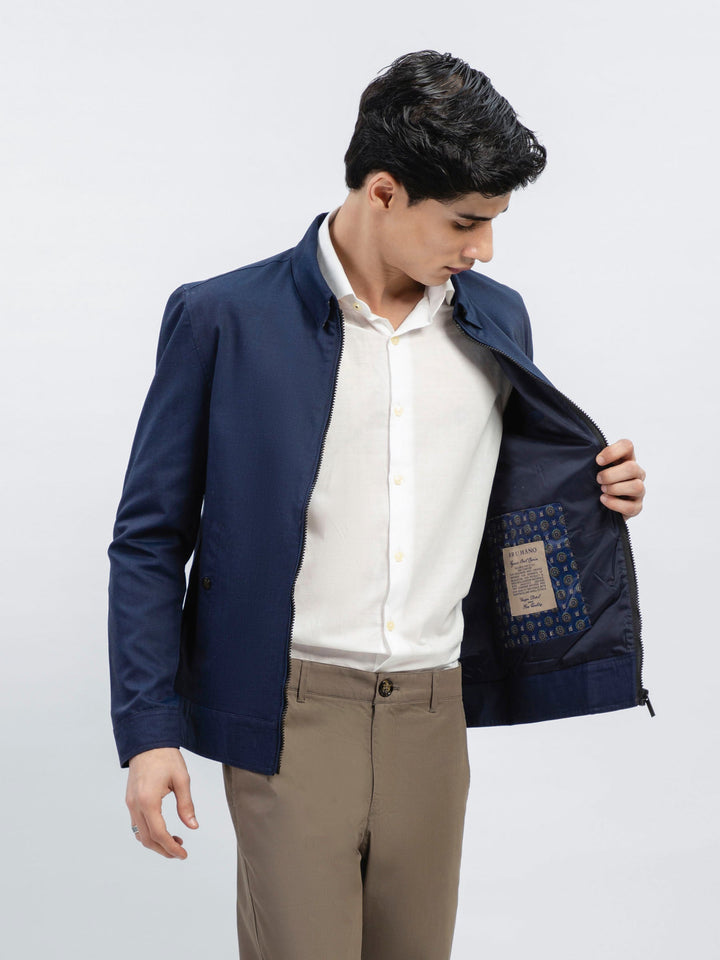 Navy Blue Structured Baracuta Jacket Brumano Pakistan