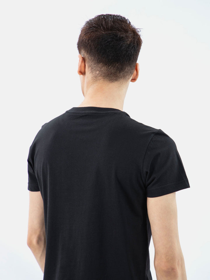 Black 100% Combed Cotton Crew Neck T-Shirt Brumano Pakistan