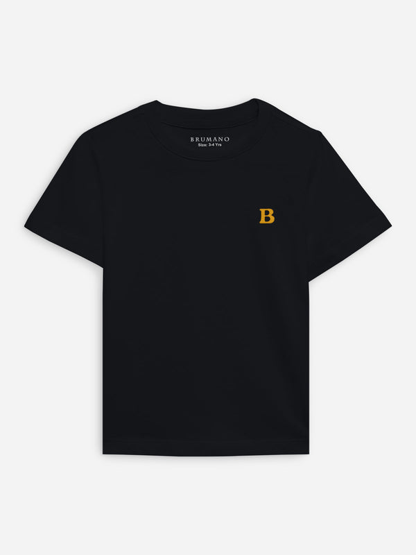 Black Basic 100% Cotton Casual Tee