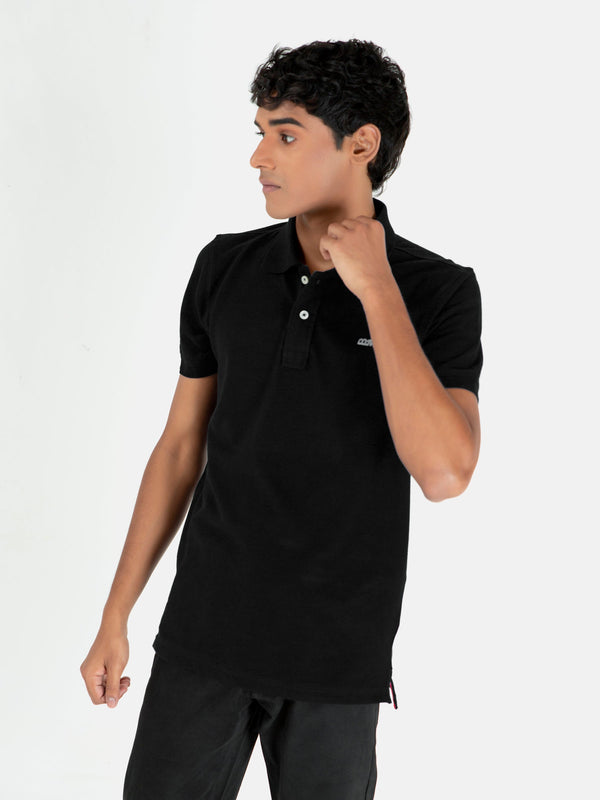 Black Basic Pique Polo Shirt Brumano Pakistan