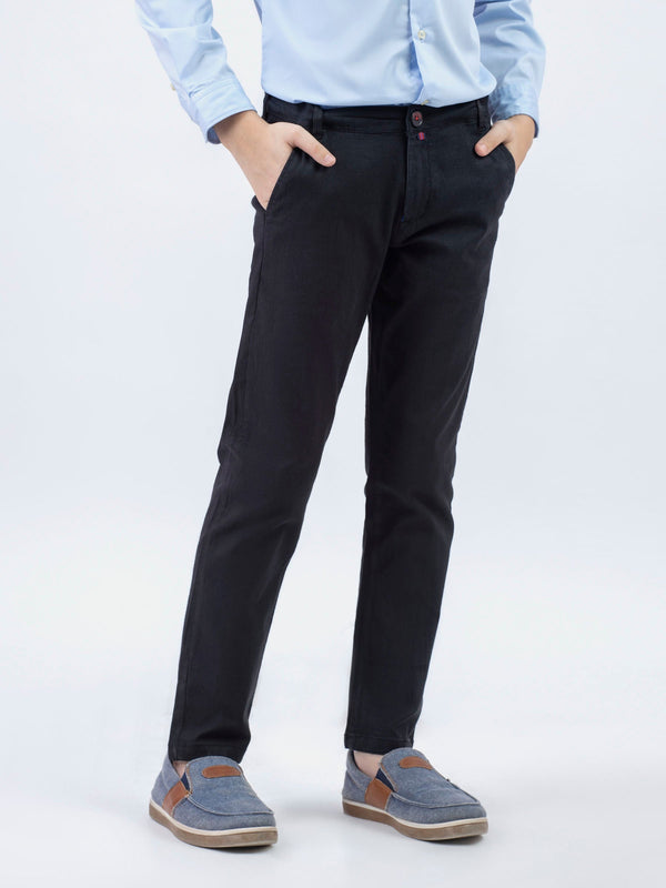 Black Cotton/Linen Casual Trouser Brumano Pakistan