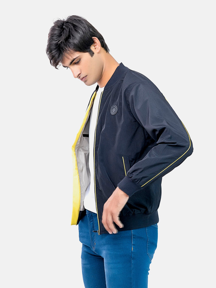 Black Light Bomber Jacket With Neon Detailing Brumano Pakistan