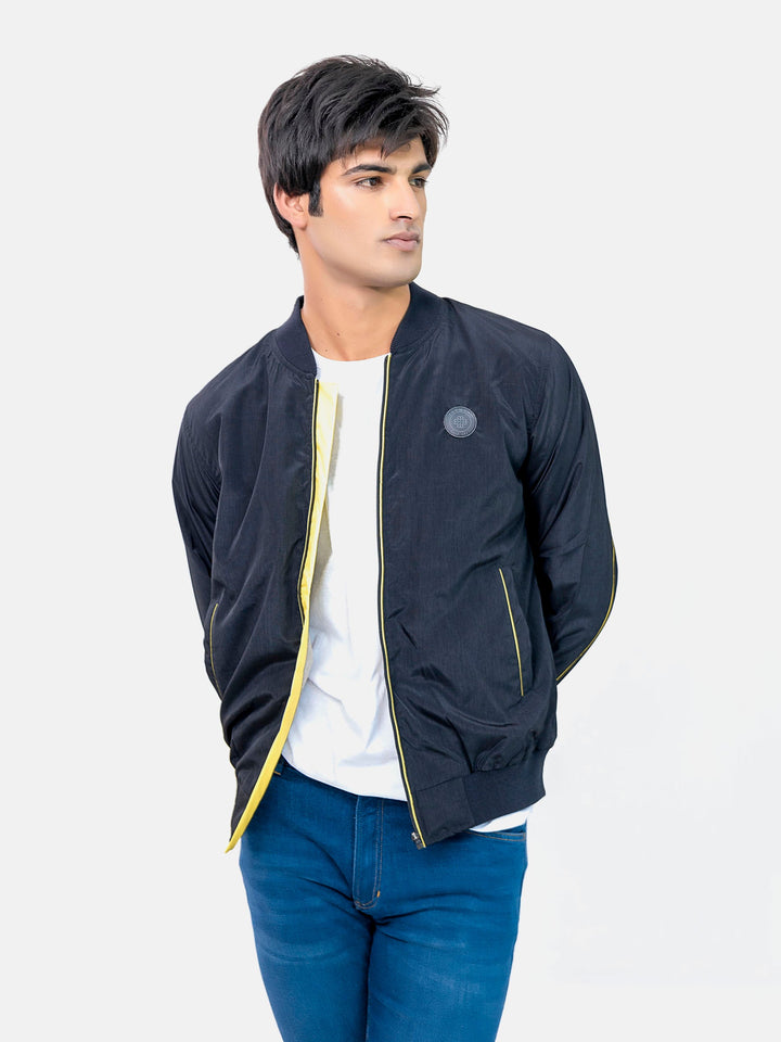 Black Light Bomber Jacket With Neon Detailing Brumano Pakistan