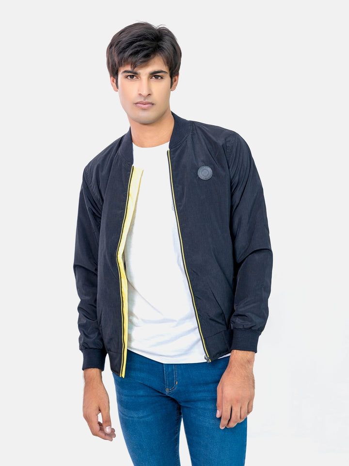 Black Light Bomber Jacket With Neon Detailing Brumano Pakistan