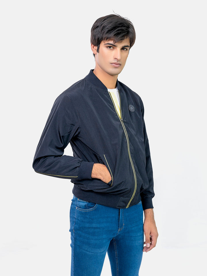 Black Light Bomber Jacket With Neon Detailing Brumano Pakistan