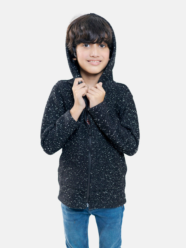 Black Neppy ZIpper Hoodie Sweater Brumano Pakistan