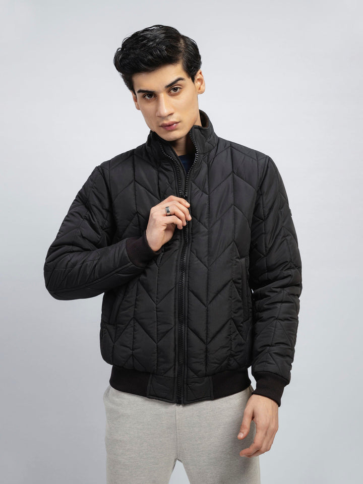 Black Nylon Quilted Puffer Jacket Brumano Pakistan