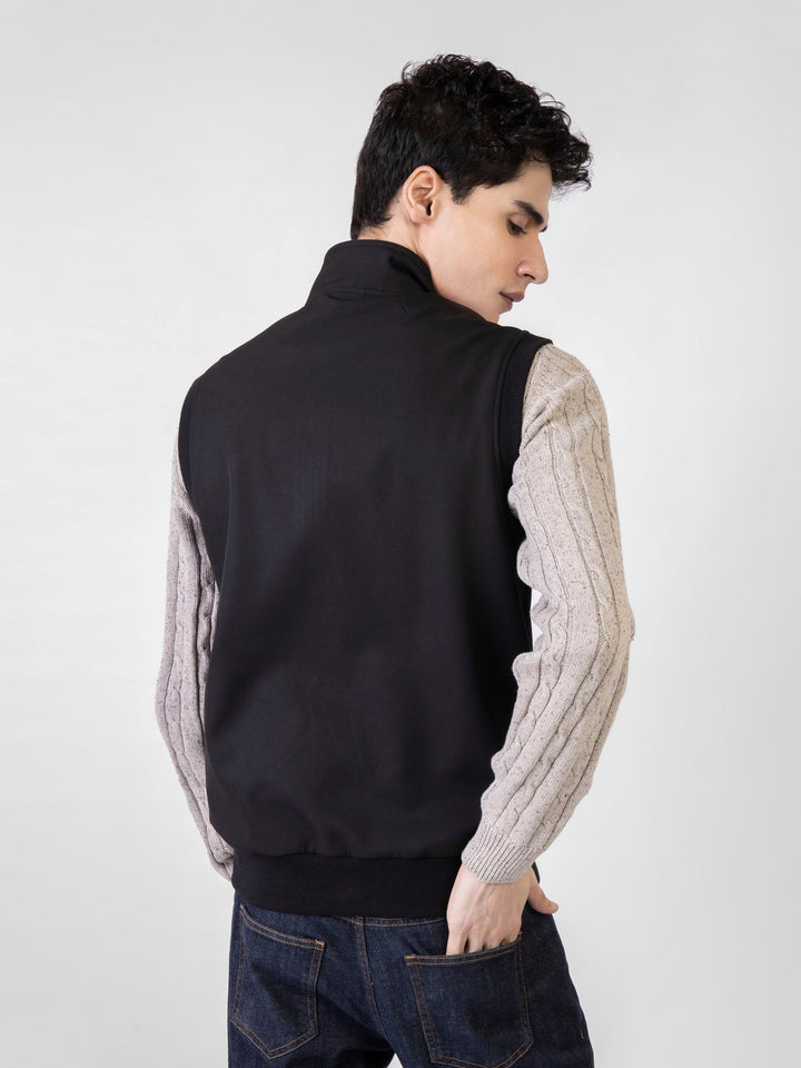 Black Sleeveless Zipper Jacket Brumano Pakistan