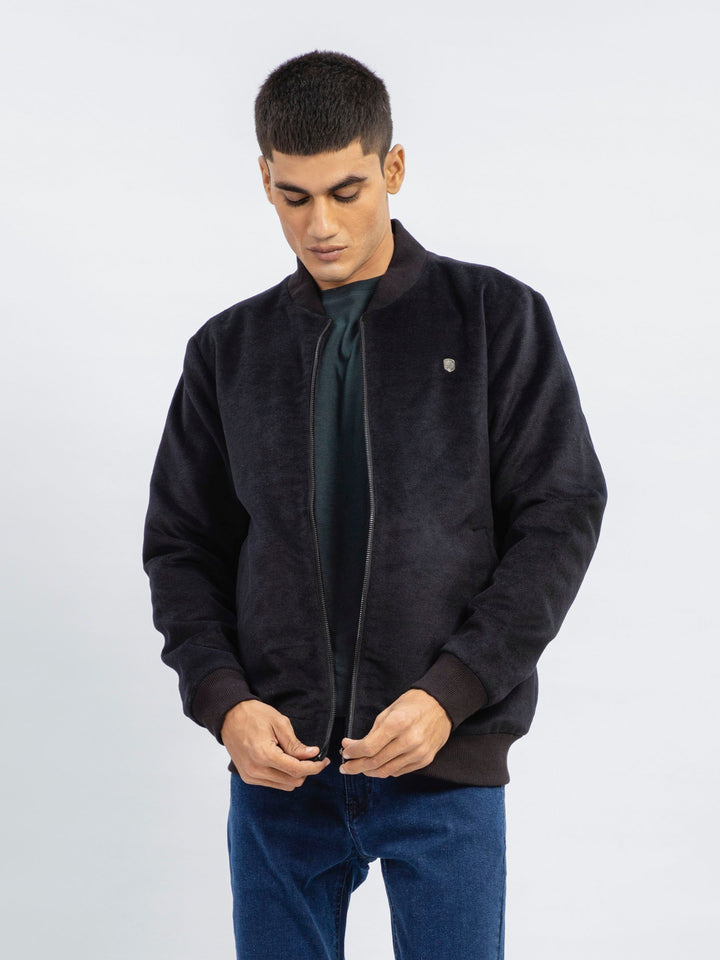 Black Wool Bomber Jacket - Limited Edition Brumano Pakistan