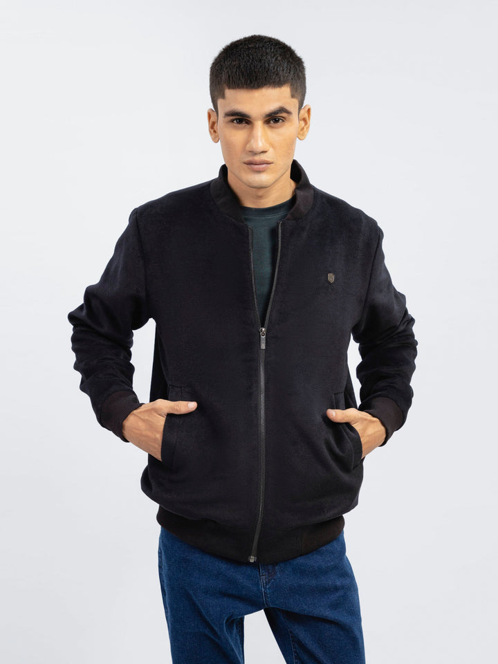 Black Wool Bomber Jacket - Limited Edition Brumano Pakistan