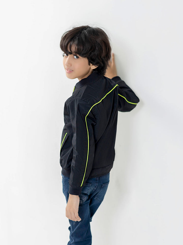 Black & Neon Casual Bomber Jacket Brumano Pakistan