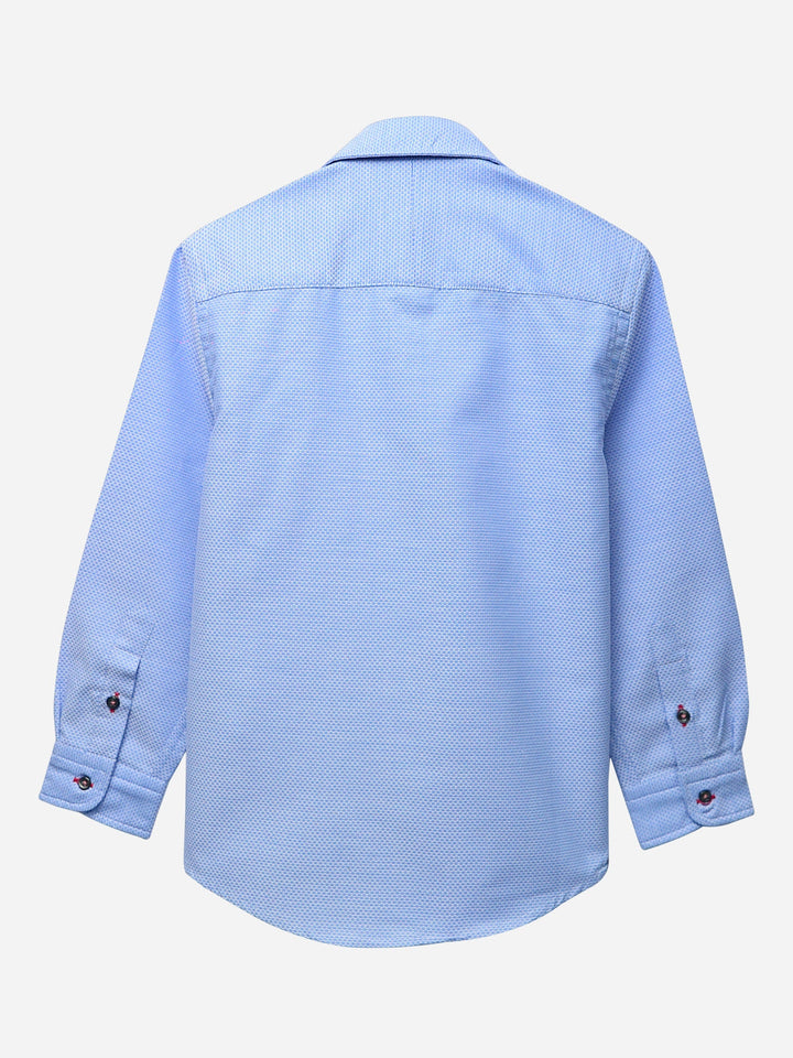 Blue Button Down Textured Casual Shirt Brumano Pakistan