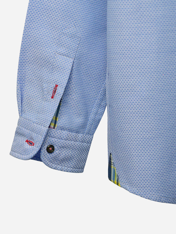 Blue Button Down Textured Casual Shirt Brumano Pakistan