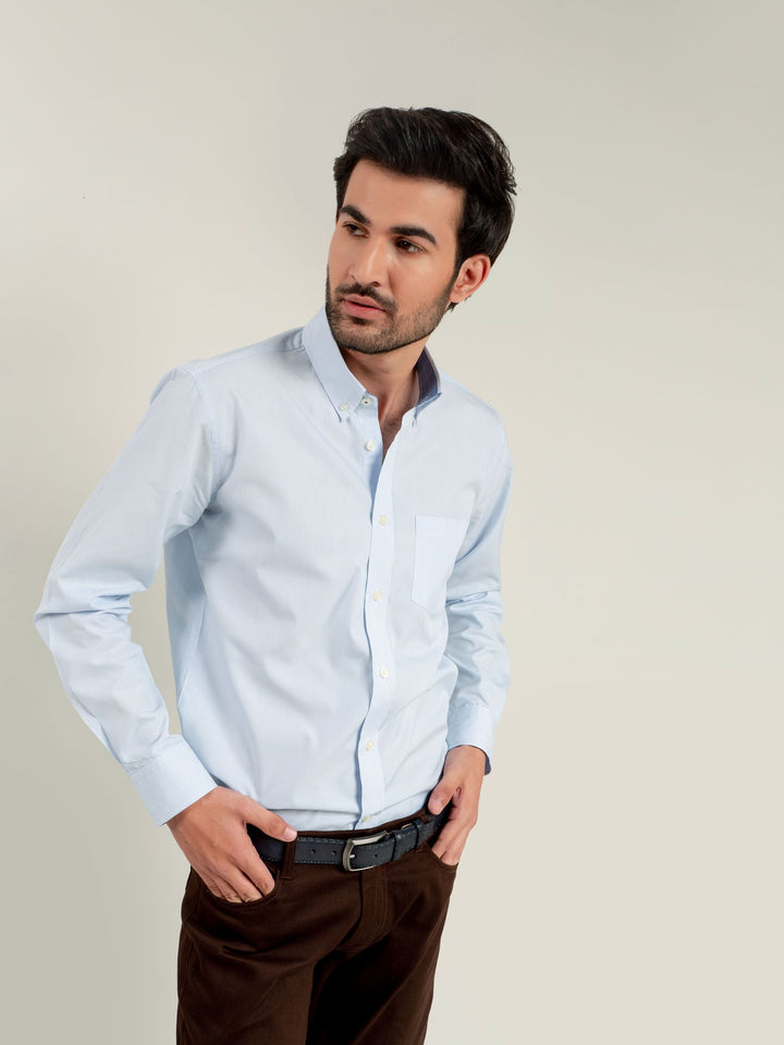 Blue Fine Striped Shirt With Detailing Brumano Pakistan