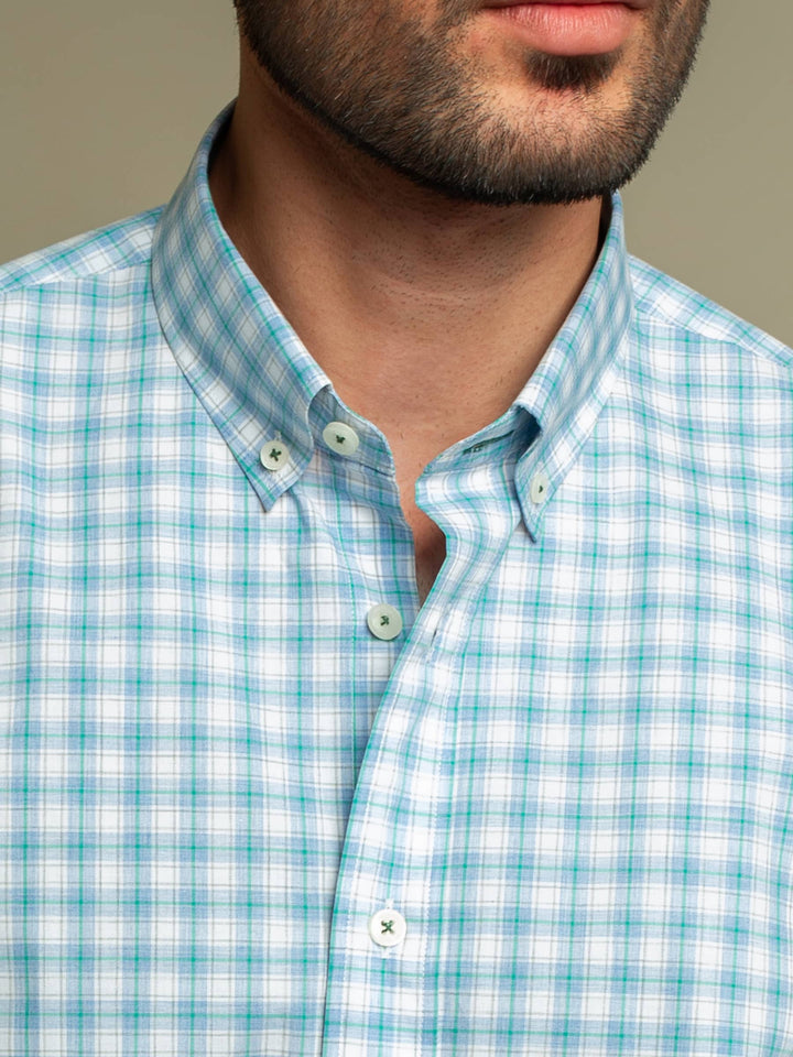 Blue & Green Melange Gingham Shirt Brumano Pakistan