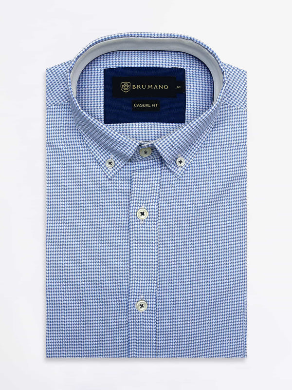 Blue & Grey Houndstooth Shirt Brumano Pakistan