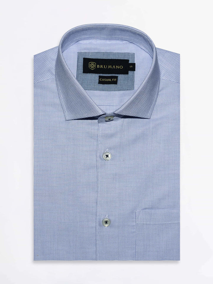 Blue Micro Patterned Dobby Shirt Brumano Pakistan