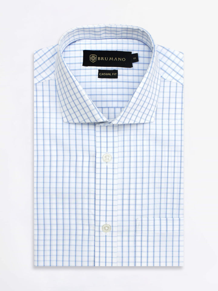 Blue Windowpane Formal Shirt Brumano Pakistan