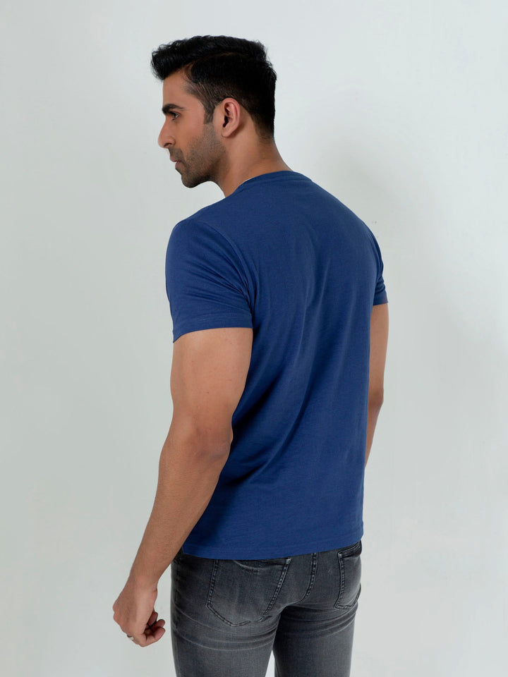 Blue Basic Crew Neck T-Shirt Brumano Pakistan