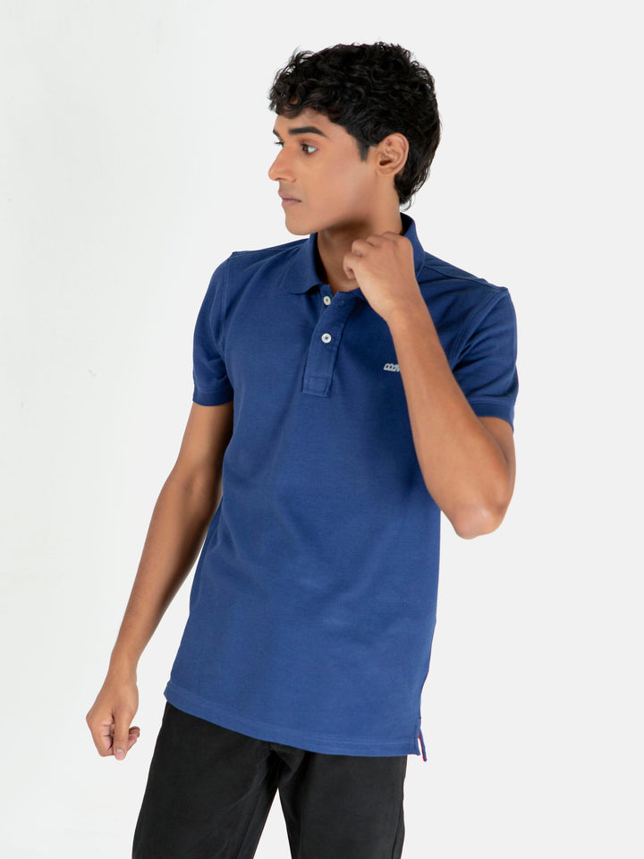 Blue Basic Pique Polo Shirt Brumano Pakistan