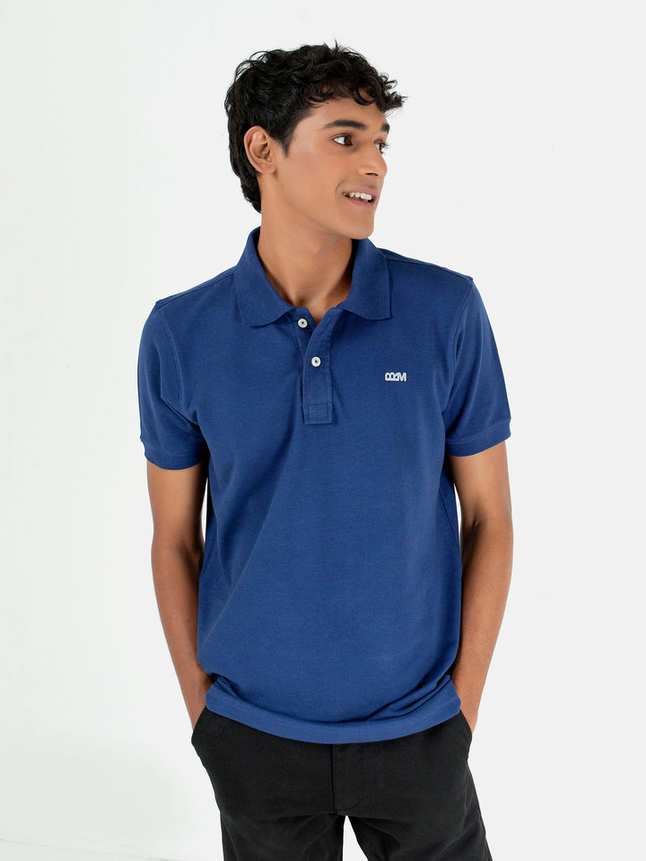 Blue Basic Pique Polo Shirt Brumano Pakistan