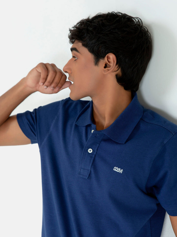 Blue Basic Pique Polo Shirt Brumano Pakistan