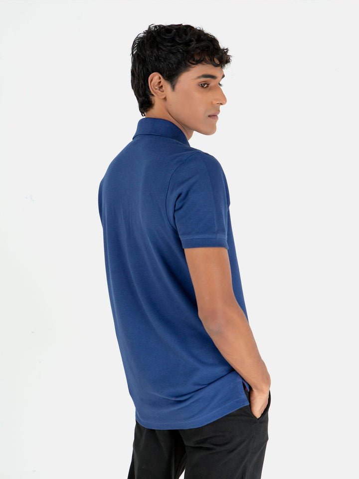 Blue Basic Pique Polo Shirt Brumano Pakistan