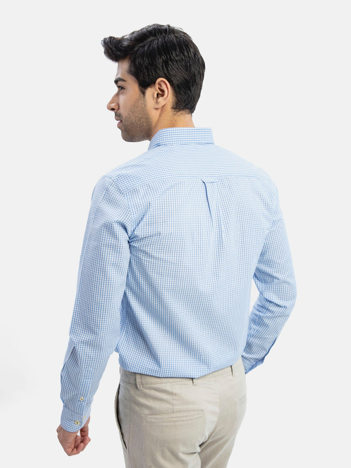 Blue Gingham Button Down Shirt Brumano Pakistan