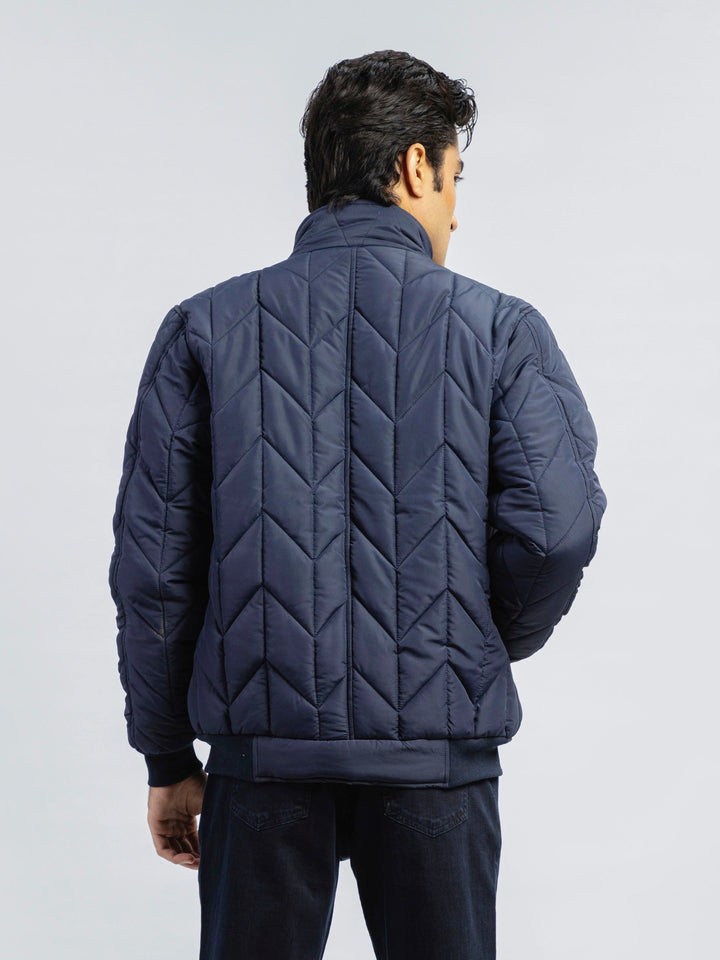 Blue Nylon Quilted Puffer Jacket Brumano Pakistan