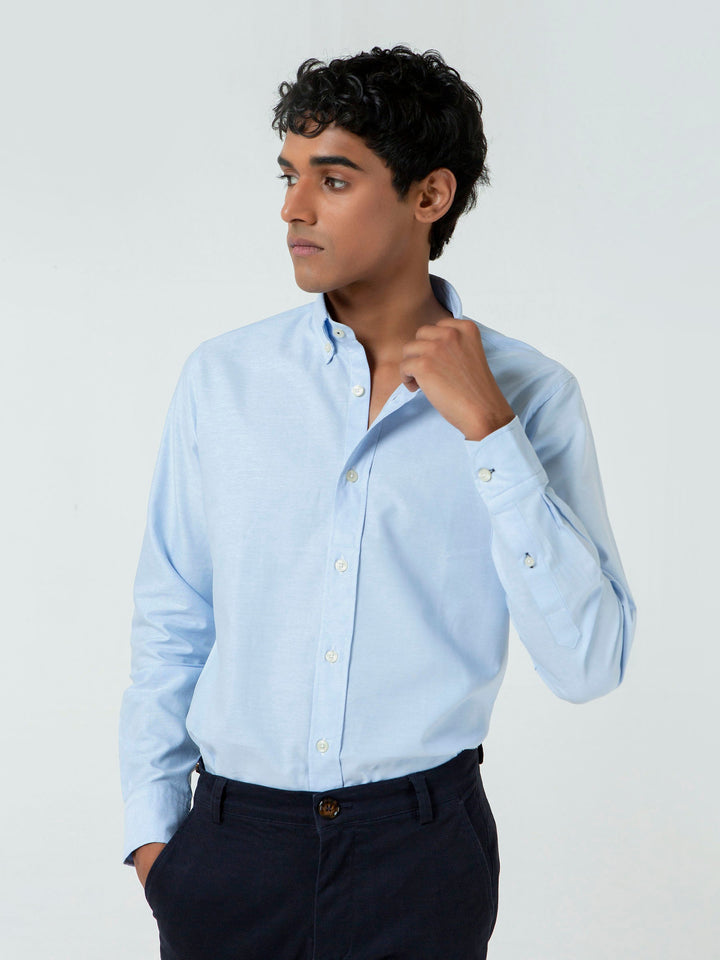 Blue Oxford Button Down Shirt Brumano Pakistan