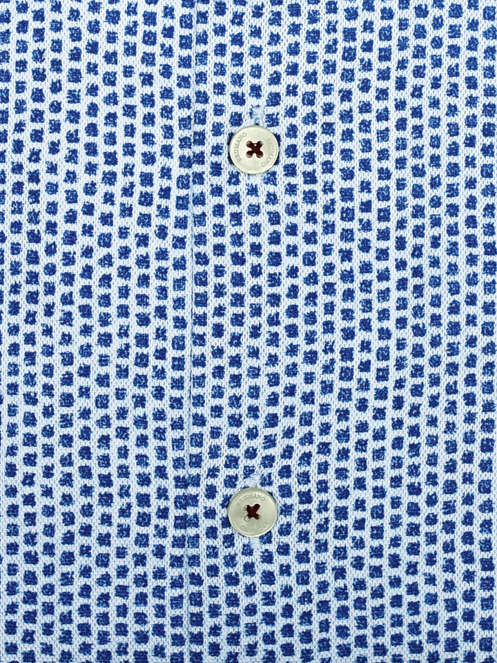 Blue Square Printed Formal Shirt Brumano Pakistan