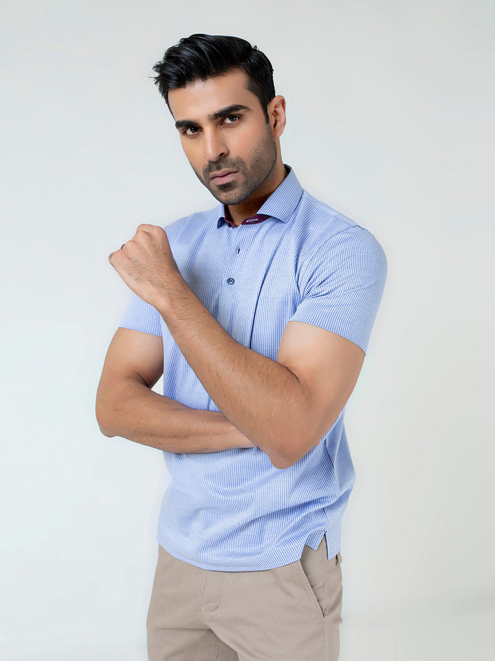 Blue Striped Polo Shirt Brumano Pakistan