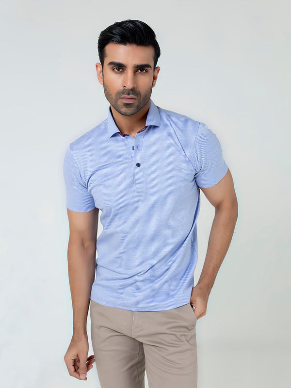 Blue Striped Polo Shirt Brumano Pakistan