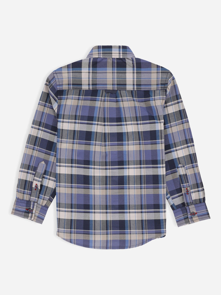 Blue & Grey Tartan Plaid Checkered Casual Shirt Brumano Pakistan