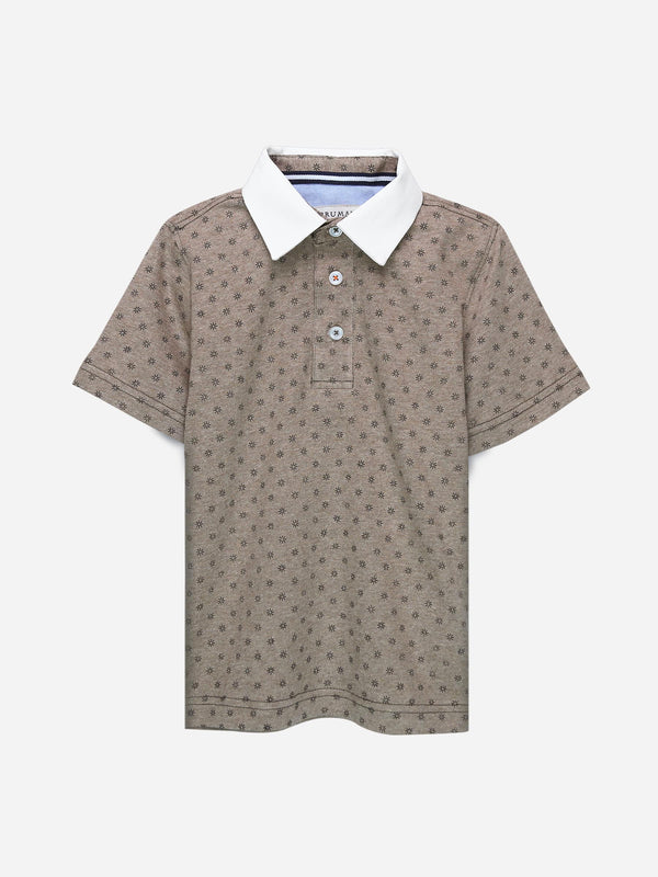 Brown Printed Polo Shirt Brumano Pakistan