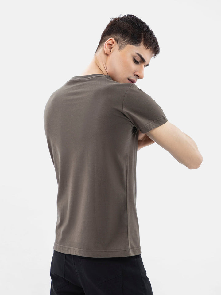 Brown 100% Combed Cotton Crew Neck T-Shirt Brumano Pakistan