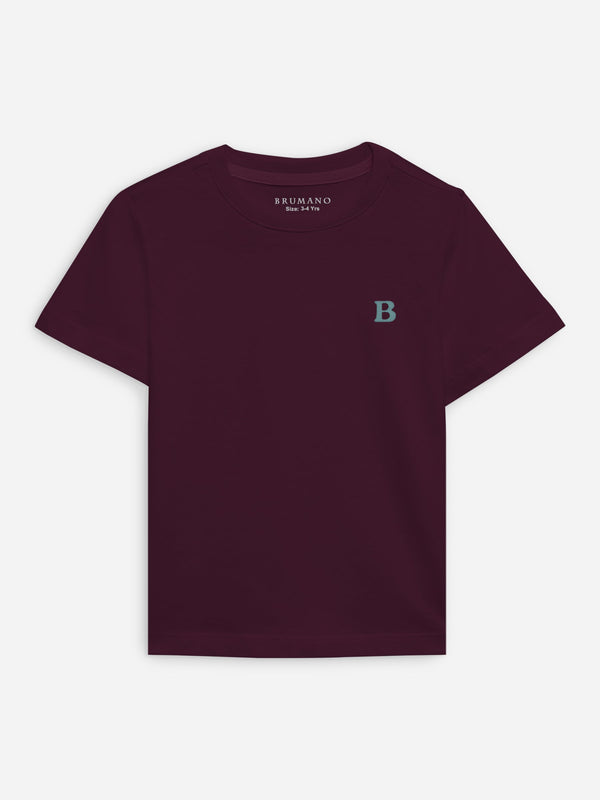 Burgundy 100% Cotton Casual Tee Brumano Pakistan