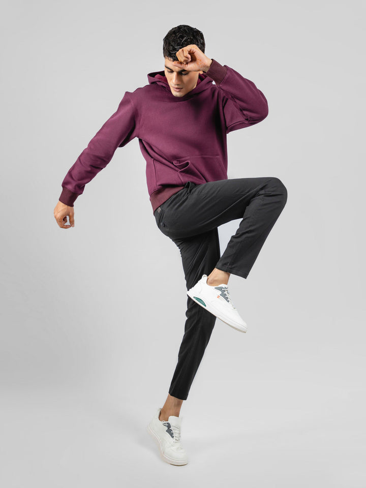 Burgundy Relaxed Fit Pullover Hoodie Brumano Pakistan