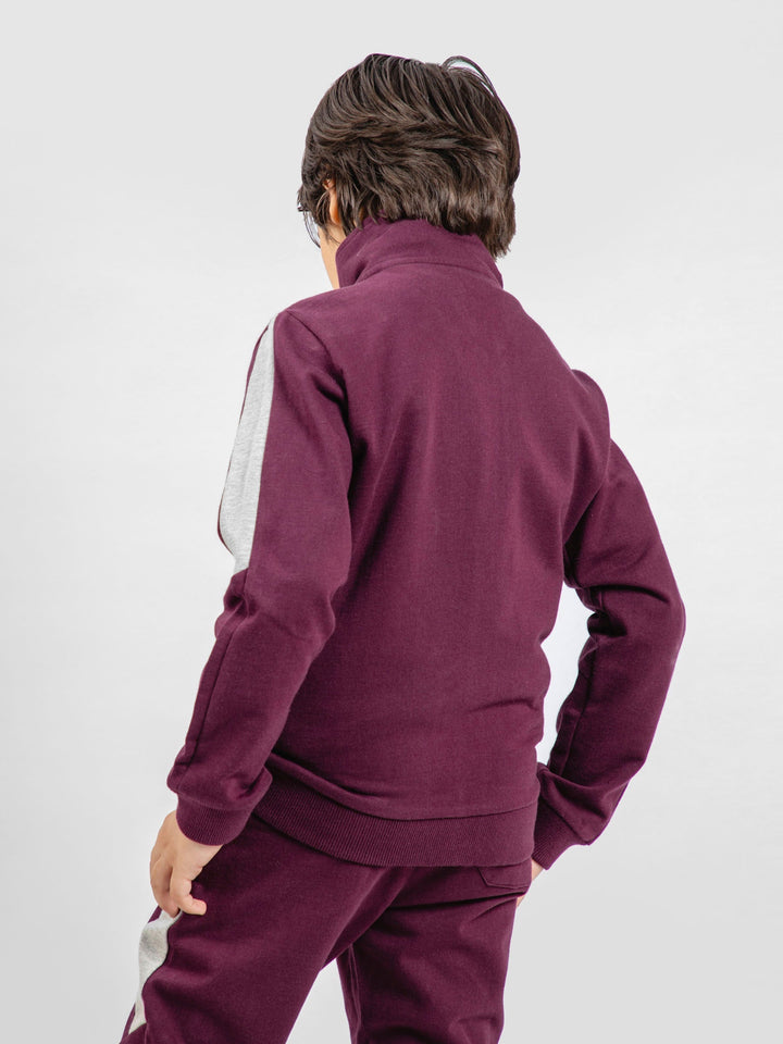 Burgundy Tracksuit With Upper & Jogger Pajama - Pack Of 2 PC Brumano Pakistan