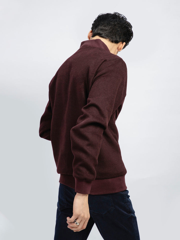 Burgundy Wool Bomber Jacket - Limited Edition Brumano Pakistan