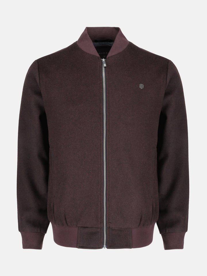 Burgundy Wool Bomber Jacket - Limited Edition Brumano Pakistan