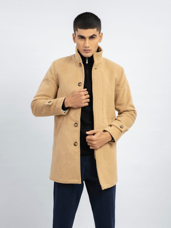 Camel Wool Blended Long Coat - Limited Edition Brumano Pakistan