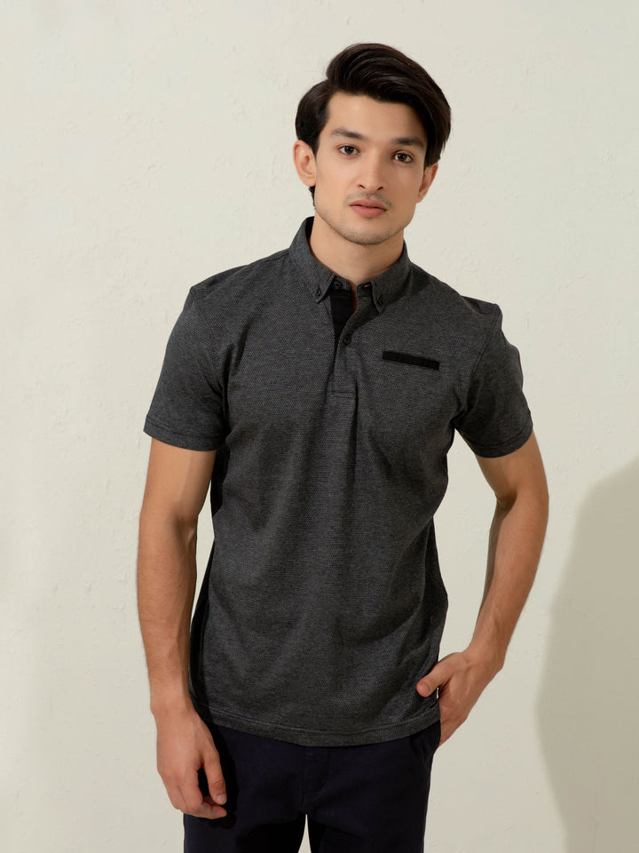 Dark Grey Mercerized Polo Shirt Brumano Pakistan