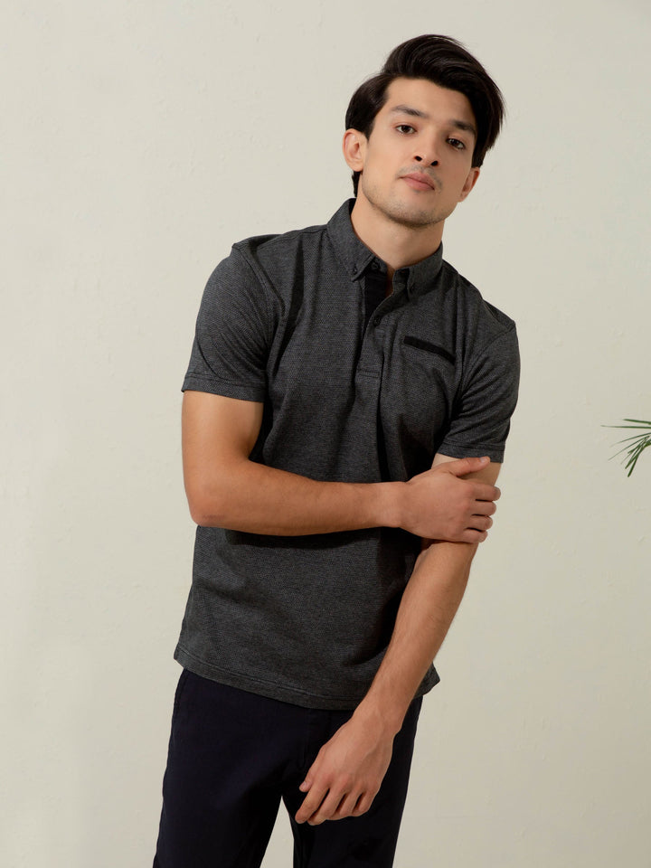 Dark Grey Mercerized Polo Shirt Brumano Pakistan