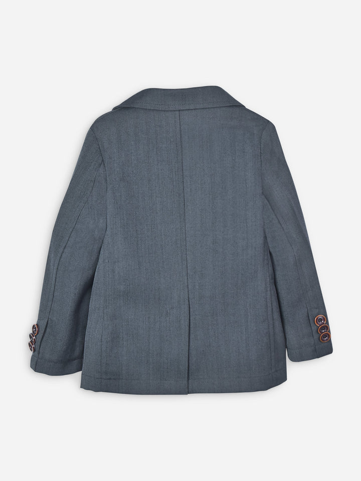 Dark Grey Herringbone Kids Blazer Brumano Pakistan