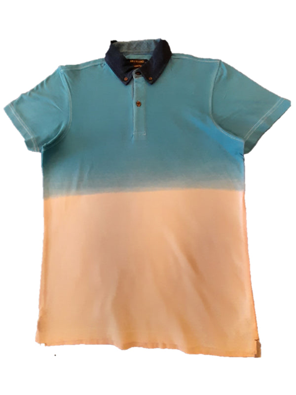 White Blue Pique Polo shirt