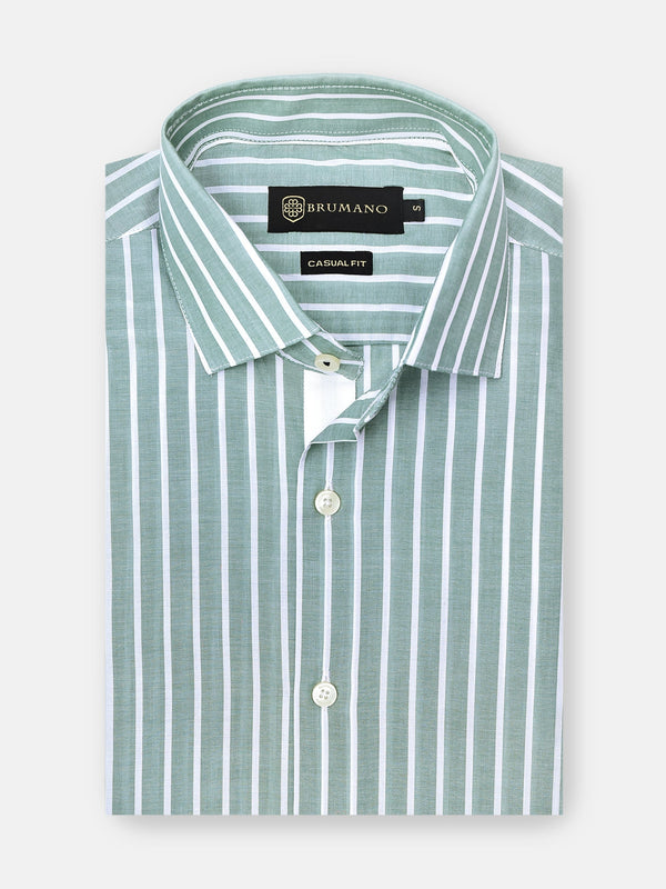 Green Light Weight Striped Shirt Brumano Pakistan