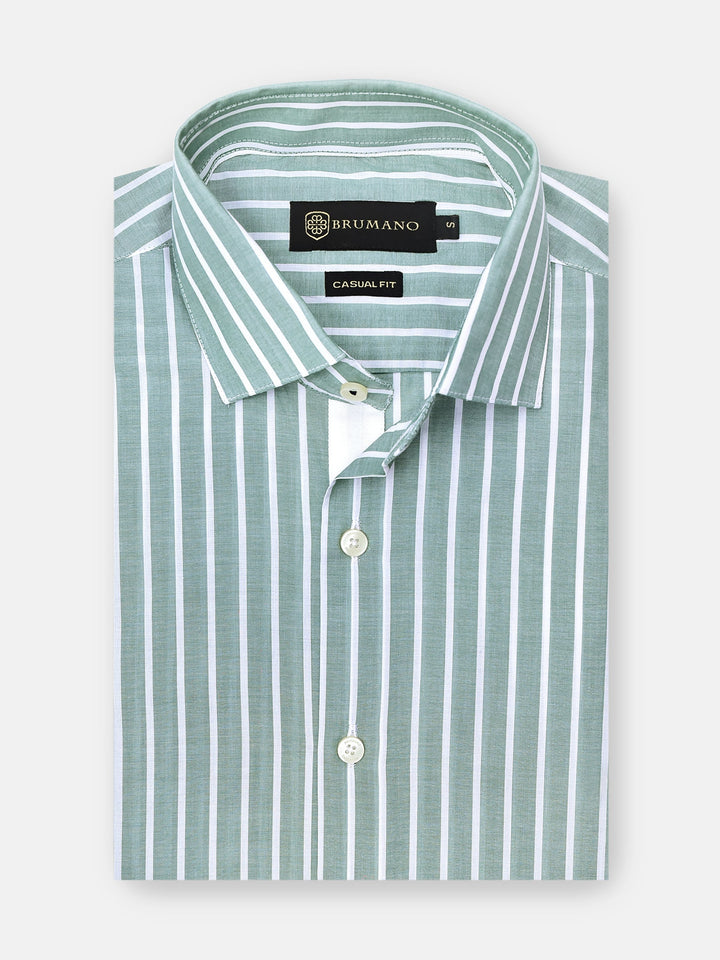 Green Light Weight Striped Shirt Brumano Pakistan