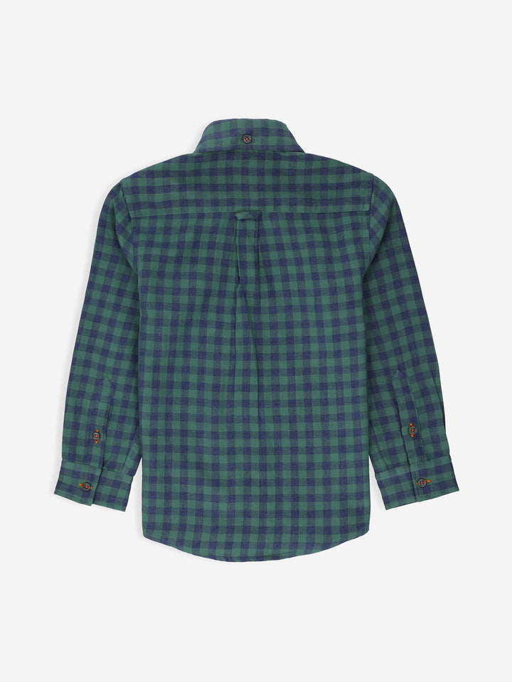 Green & Blue Gingham Casual Shirt Brumano Pakistan