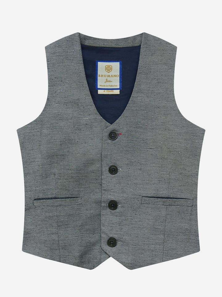 Grey Chambray Suit Waistcoat Brumano Pakistan